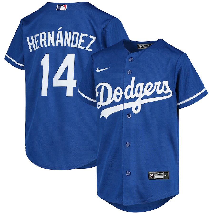 Youth Los Angeles Dodgers #14 Enrique Hernandez Nike Royal Alternate Replica Player MLB Jerseys->youth mlb jersey->Youth Jersey